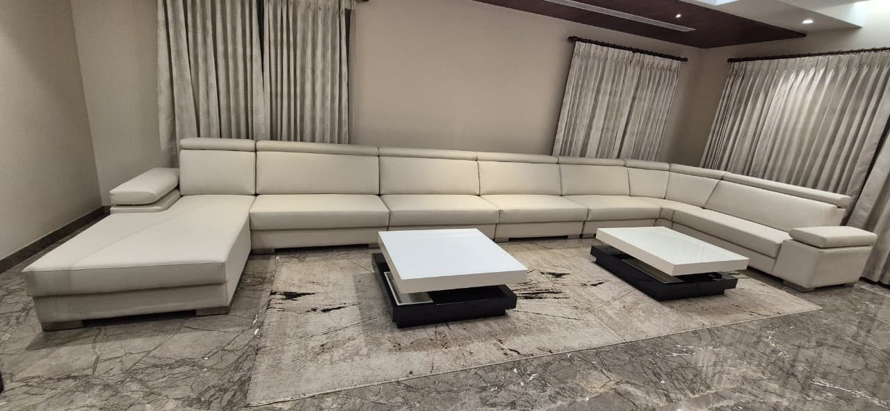 Ivory L-Shaped Corner Sectional