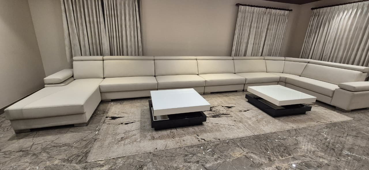 Ivory L-Shaped Corner Sectional